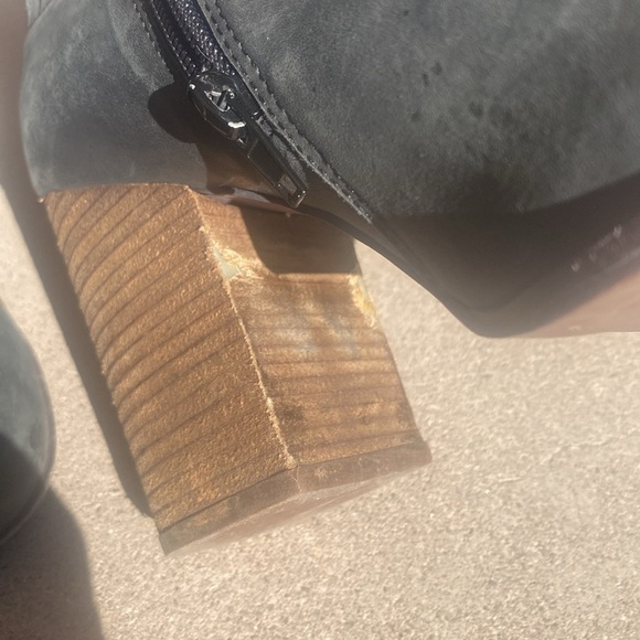 Jeffrey Campbell Hanger Washed Leather Chunky Ankle Boots Size 10 Blackish Gray - Picture 9 of 12